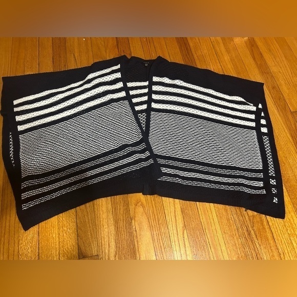 Talbots Womens Striped Sweater Poncho Cardigan Crochet Nautical Oversized XS/S - Picture 1 of 7